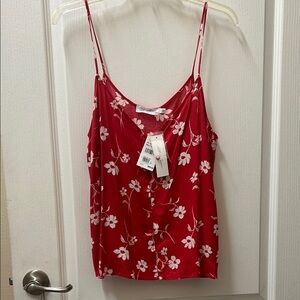 All in Favor Red Floral Camisole Top